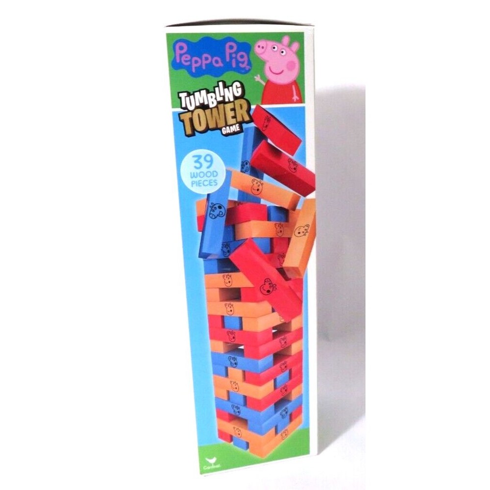 Peppa Pig Tumbling Tower Game Set 39 Wood Pieces New!
